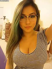 Hot Asian Nymph Wearing Glasses