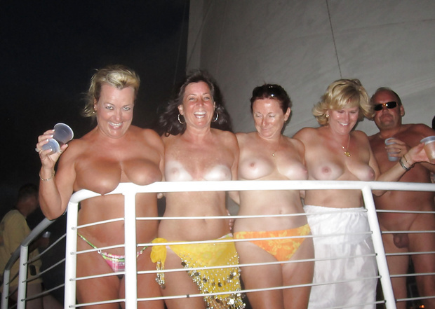 Older Nymphs On Deck Show Their Jugs